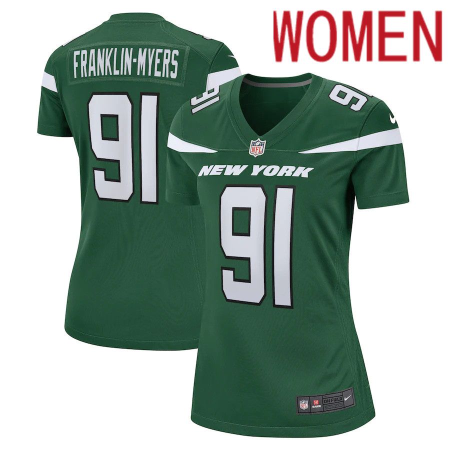 Cheap Women New York Jets 91 John Franklin-Myers Nike Gotham Green Game NFL Jersey